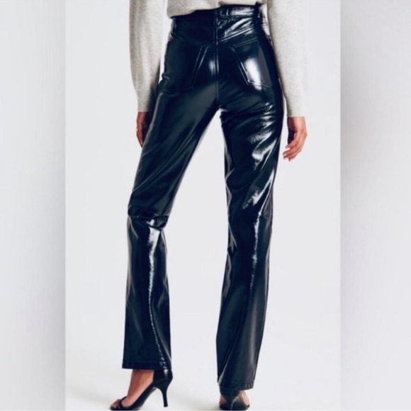 NWT Abercrombie&Fitch Curve Love The 90’s Straight Ultra HR Vegan Leather Size28 - Picture 3 of 14
